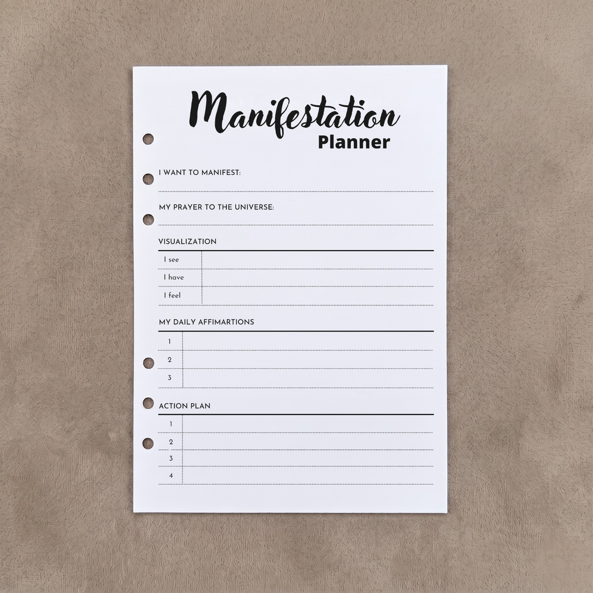 Simple Manifestation Planner | A5 Ring Binder Inserts