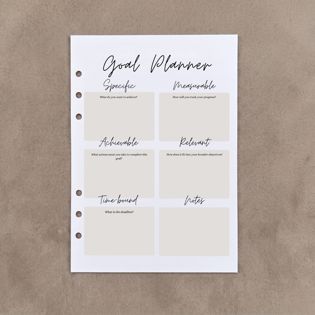 SMART Goal Planner | A5 Ring Binder Inserts
