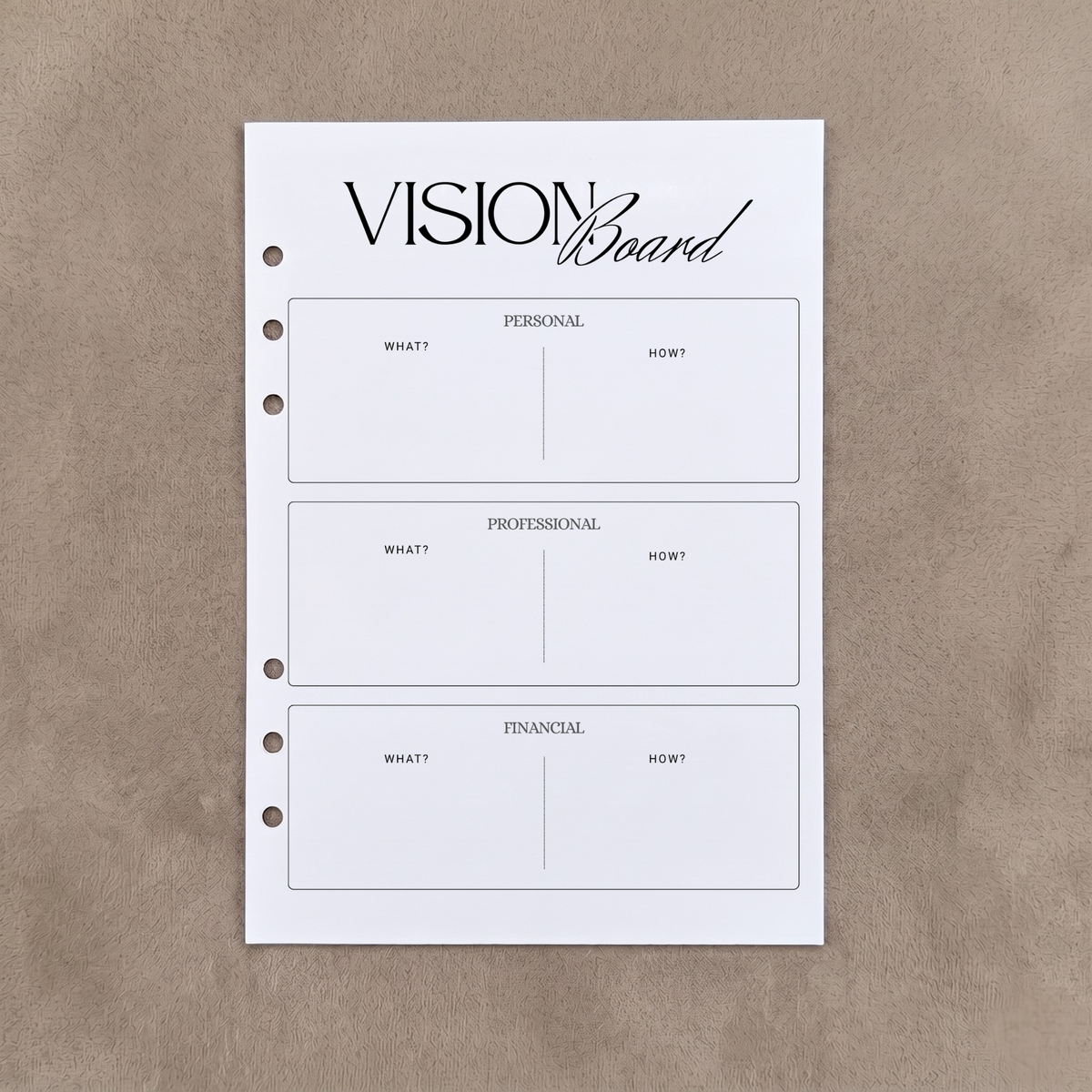 Vision Board | A5 Ring Binder Insert