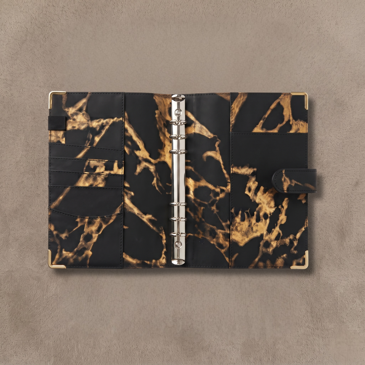 Black Marble A5 Binder Planner