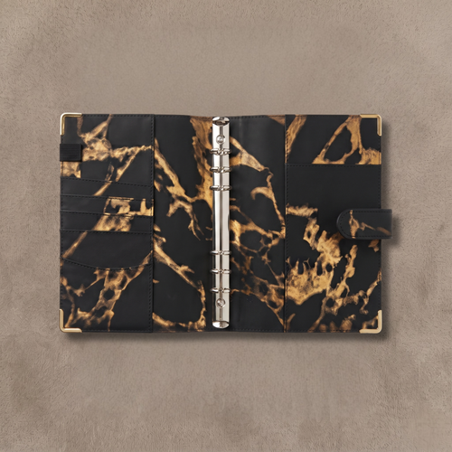 Black Marble A5 Binder Planner