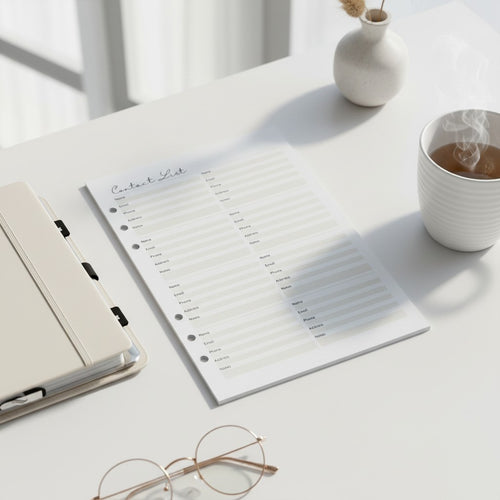 Contact List | A5 Ring Binder Inserts