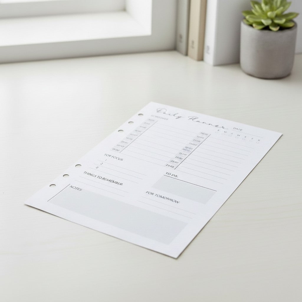Daily Planner | A5 Ring Binder Inserts