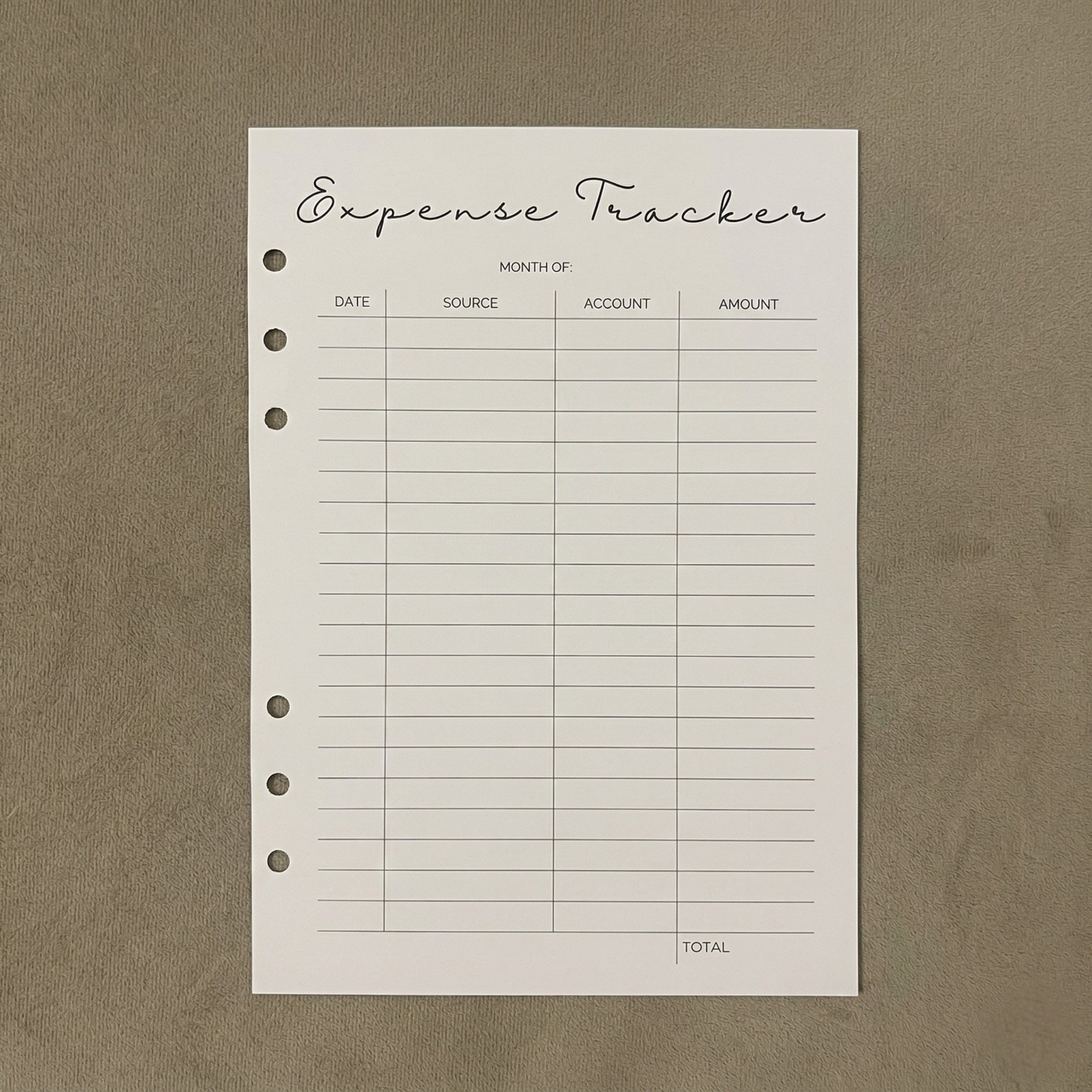 Expense Tracker | A5 Ring Binder Inserts