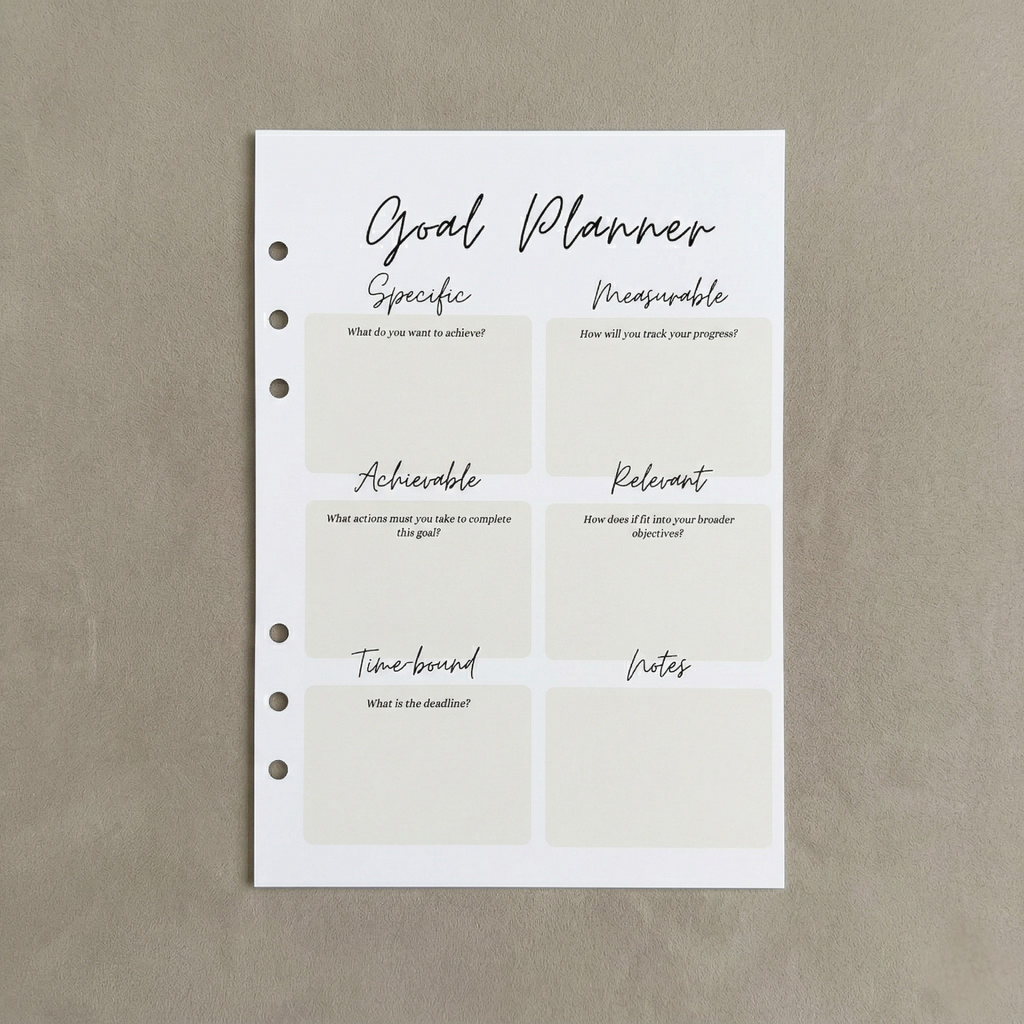 SMART Goal Planner | A5 Ring Binder Inserts
