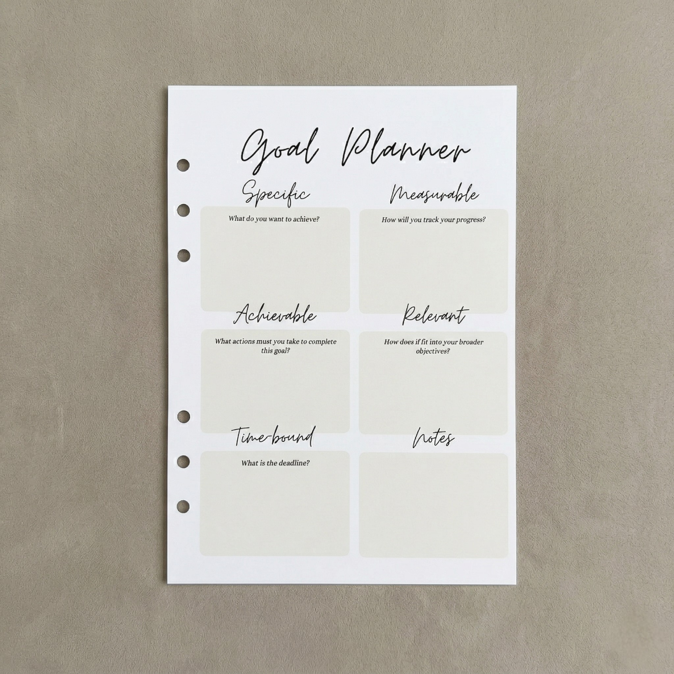 SMART Goal Planner | A5 Ring Binder Inserts