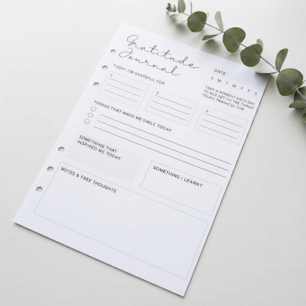 Gratitude Journal | A5 Ring Binder Inserts