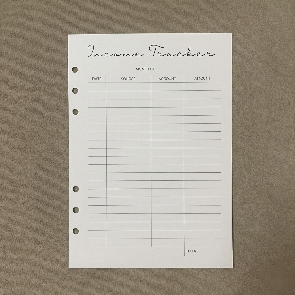Income Tracker | A5 Ring Binder Inserts
