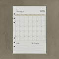 Monthly Overview 2026 | A5 Ring Binder Inserts
