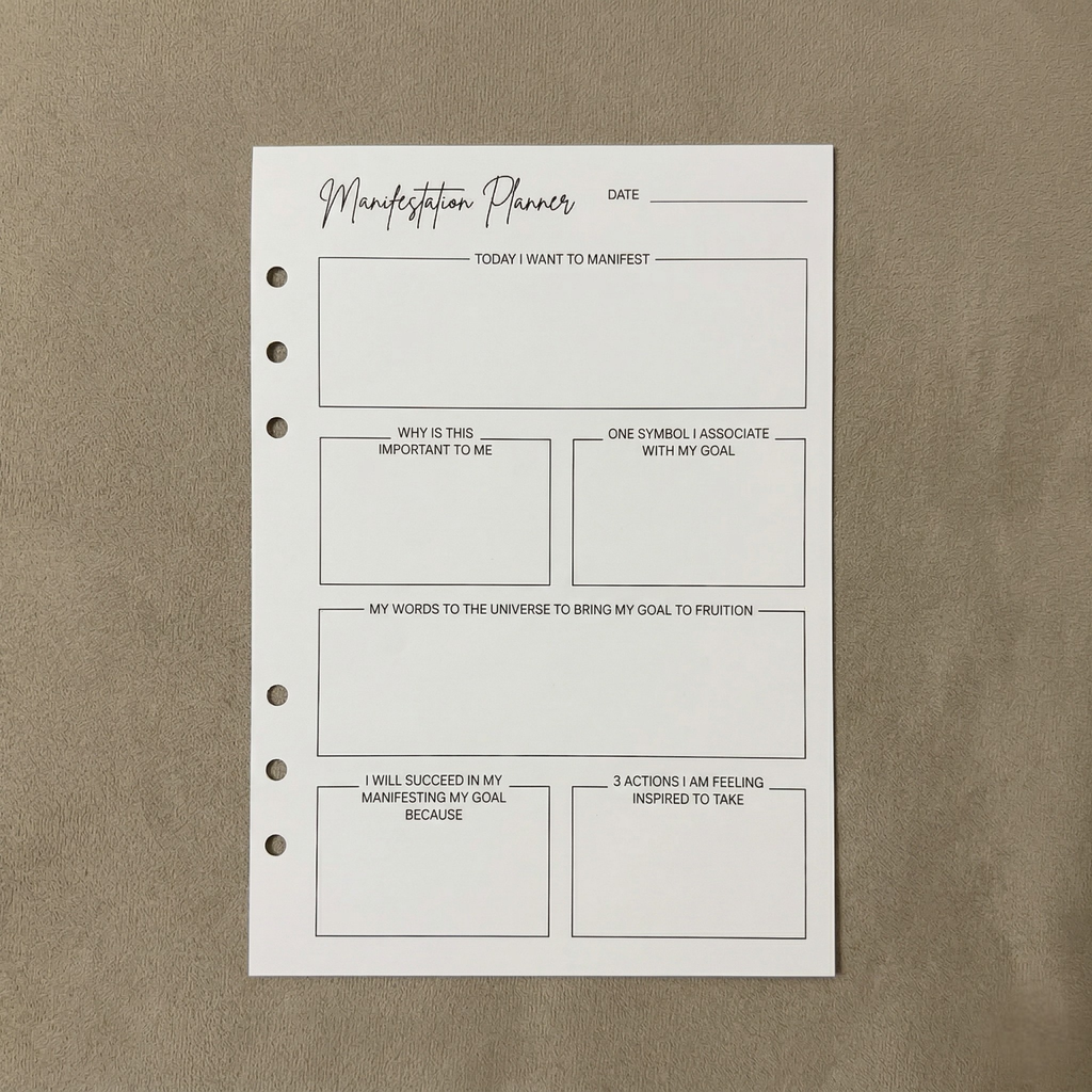 Manifestation Planner | A5 Ring Binder Inserts