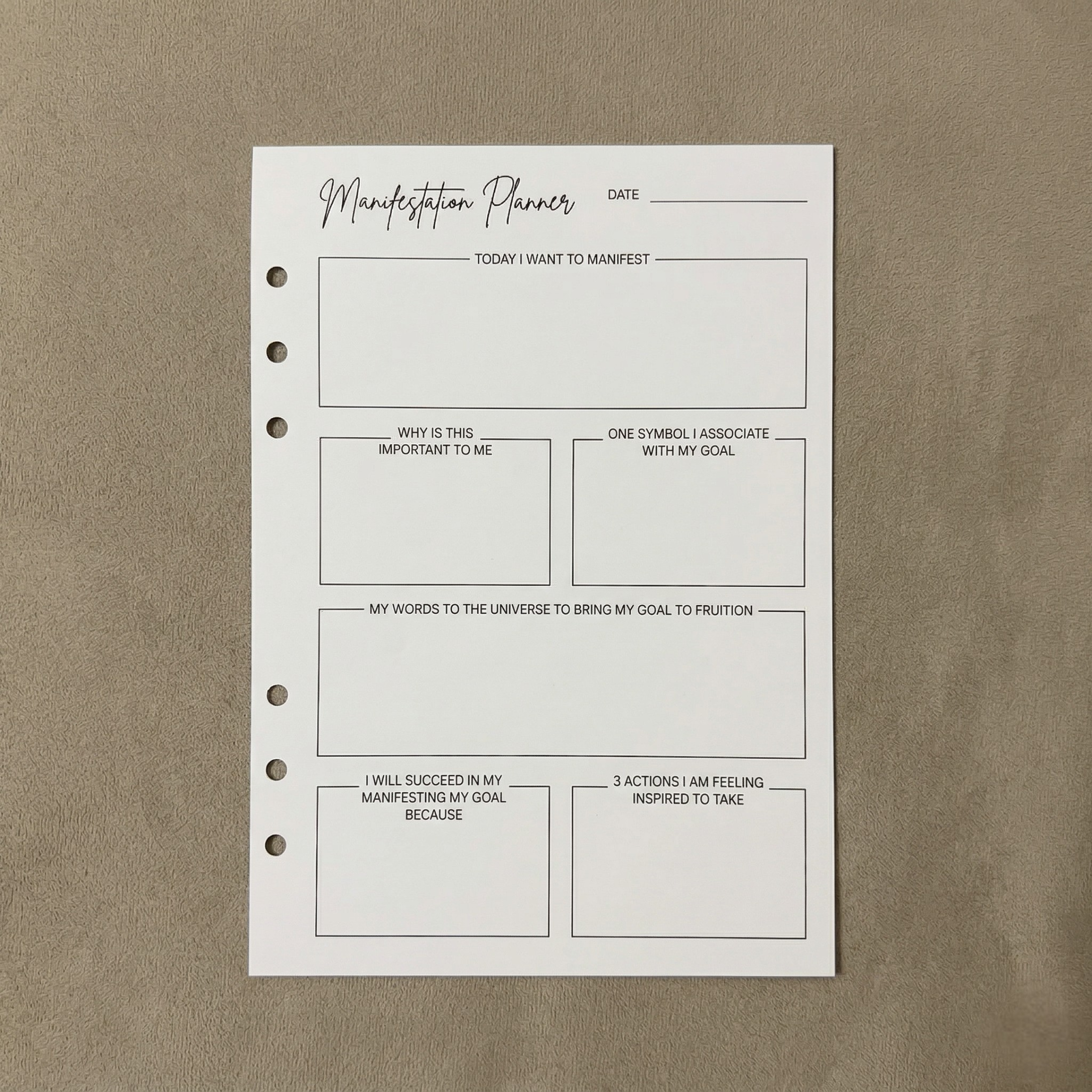 Manifestation Planner | A5 Ring Binder Inserts
