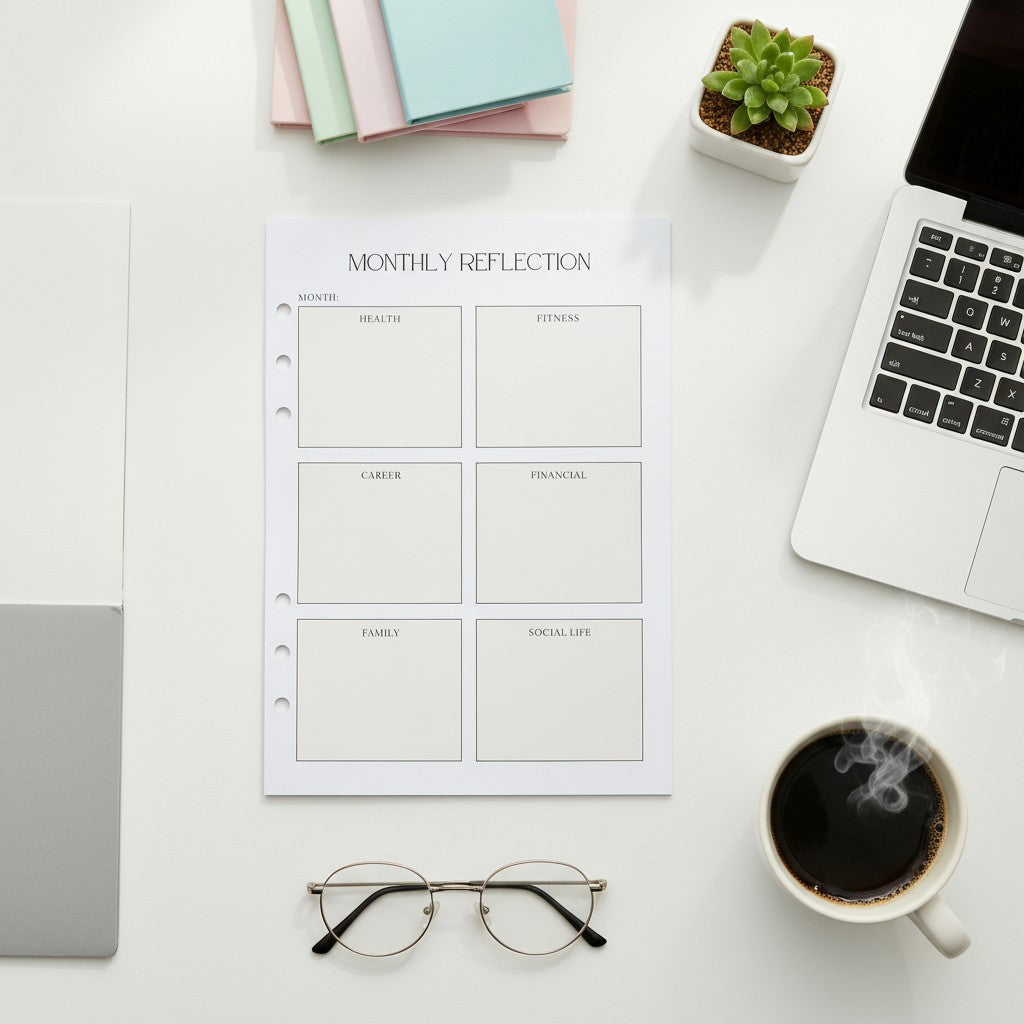 Monthly Reflection | 12 PACK - A5 Ring Binder Inserts