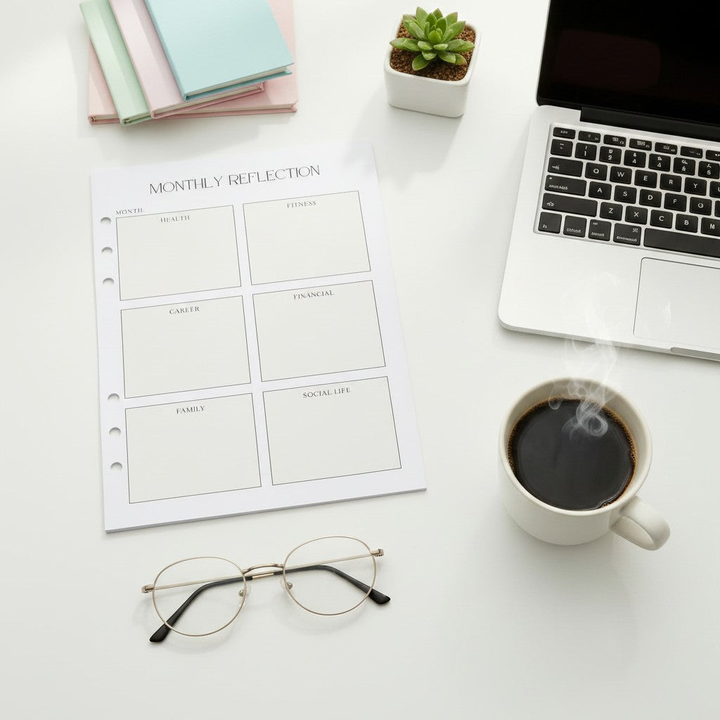 Monthly Reflection | 12 PACK - A5 Ring Binder Inserts