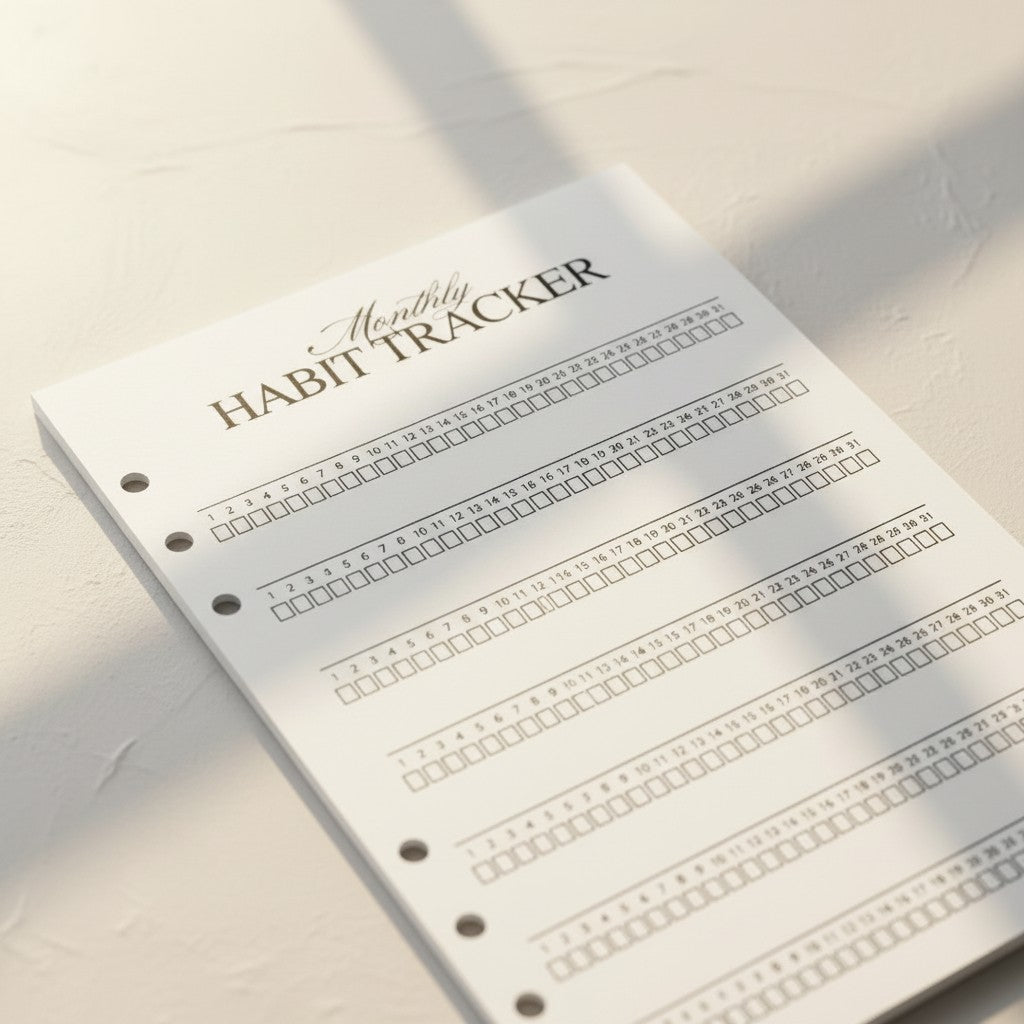 Monthly Habit Tracker | 12 PACK - A5 Ring Binder Inserts