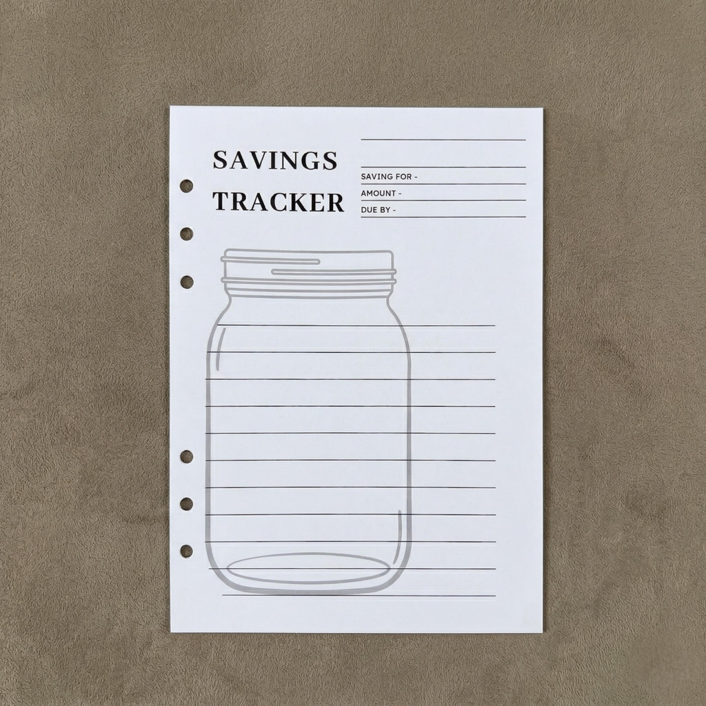 Savings Tracker | A5 Ring Binder Inserts