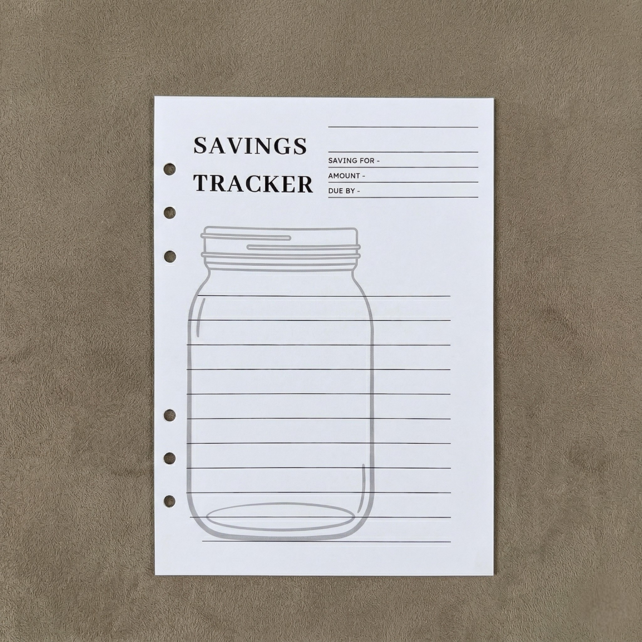 Savings Tracker | A5 Ring Binder Inserts