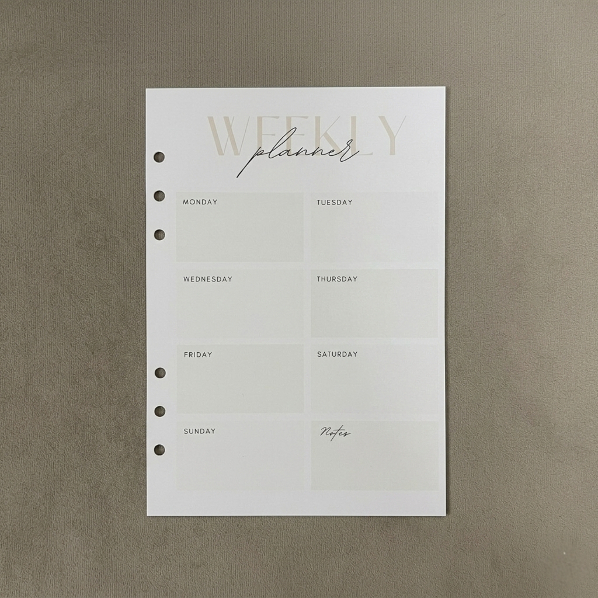 Simple Weekly Planner | A5 Ring Binder Inserts