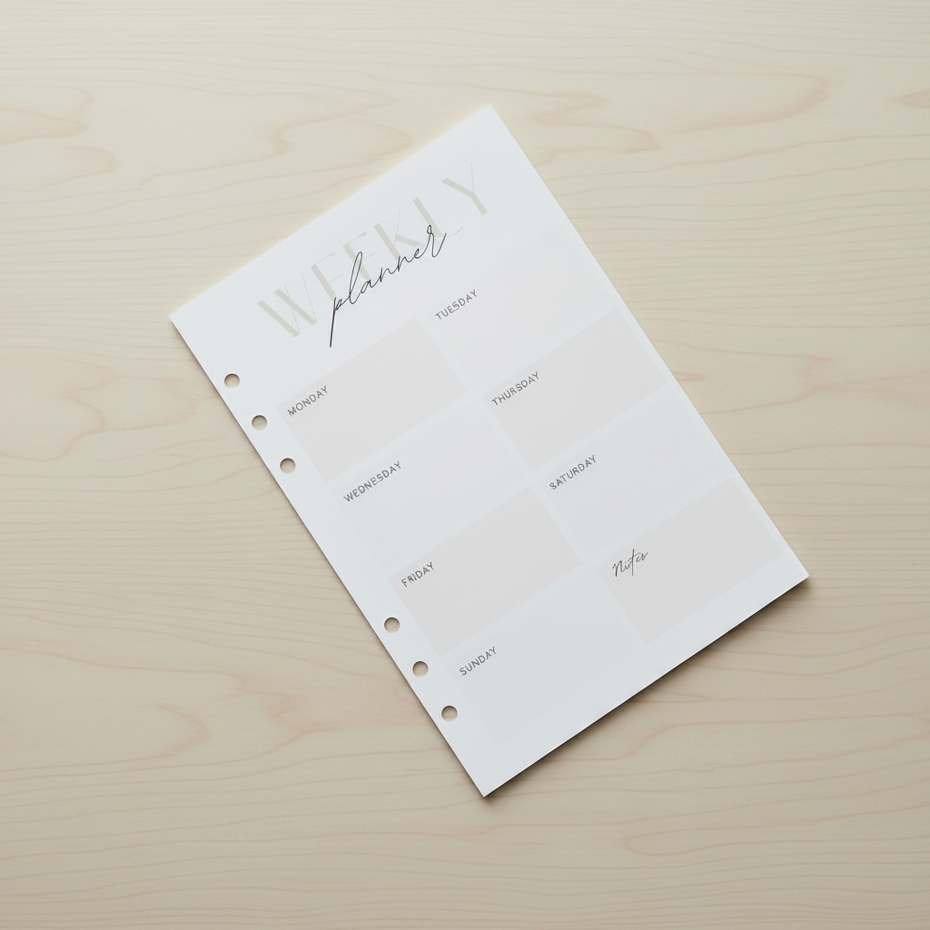 Simple Weekly Planner | A5 Ring Binder Inserts