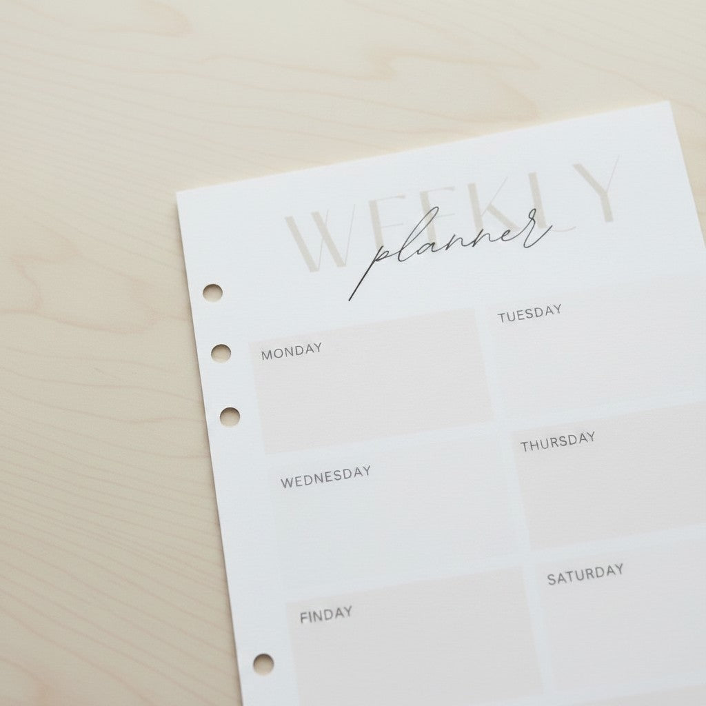 Simple Weekly Planner | A5 Ring Binder Inserts