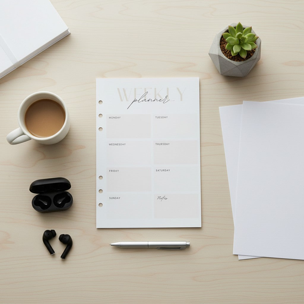 Simple Weekly Planner | A5 Ring Binder Inserts