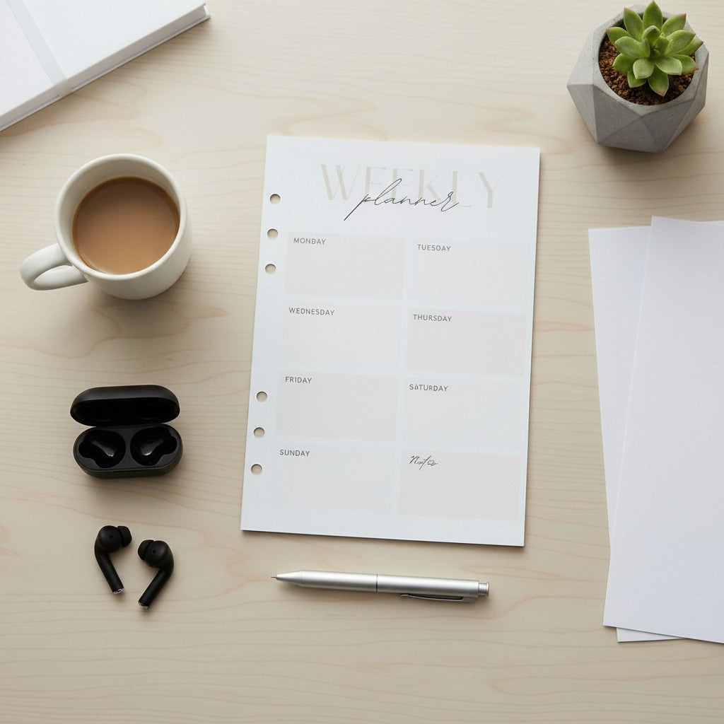 Simple Weekly Planner | A5 Ring Binder Inserts