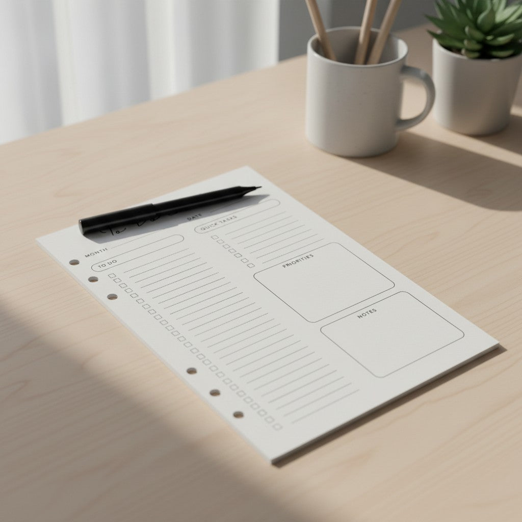 To Do List | A5 Ring Binder Inserts