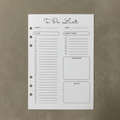 To Do List | A5 Ring Binder Inserts