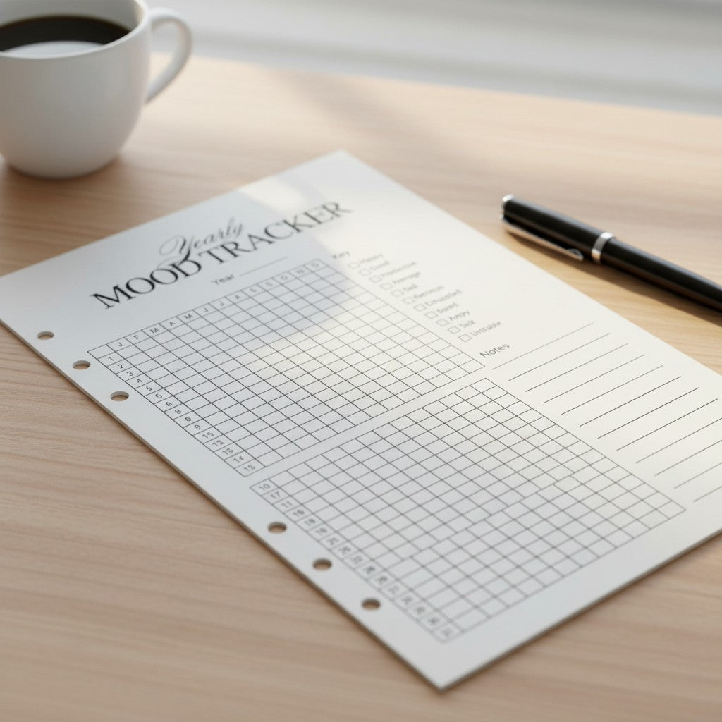 Yearly Mood Tracker | 2 PACK - A5 Ring Binder Insert