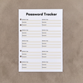 Password Tracker | A5 Ring Binder Inserts