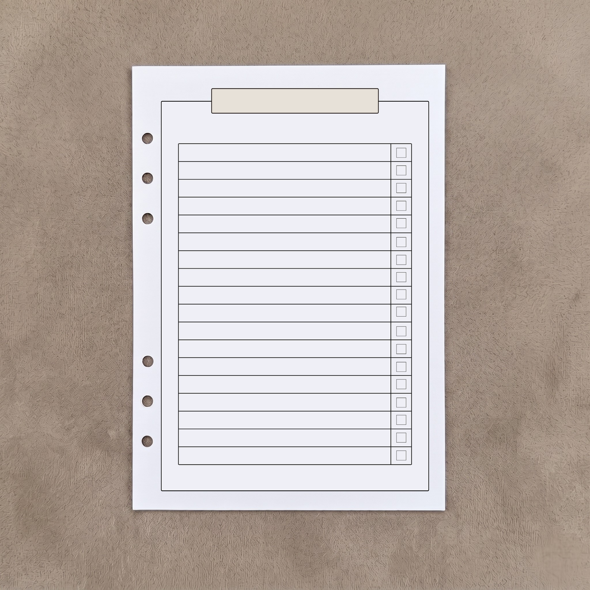 Checklist | A5 Ring Binder Inserts